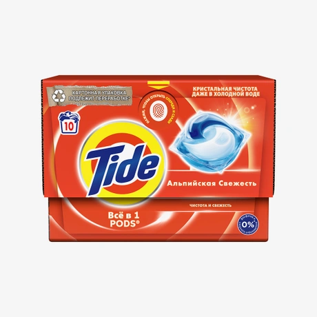 Гель для стирки TIDE в капсулах 3 в1 Альпийская свежесть 10*16.8гр