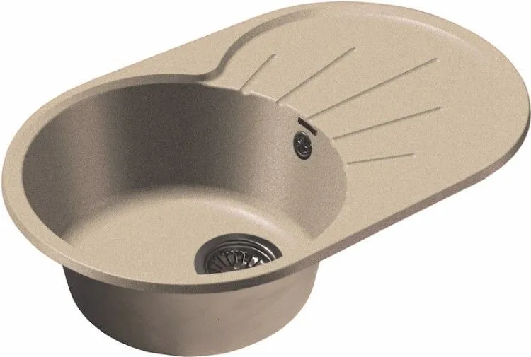 Мойка мрамор М-75 чаша+крыло 750*460мм 75.302(песочный)