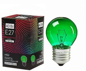 Лампа накаливания Luazon Lighthing E27 40W, декоративная, зеленая, 220 В 3652877