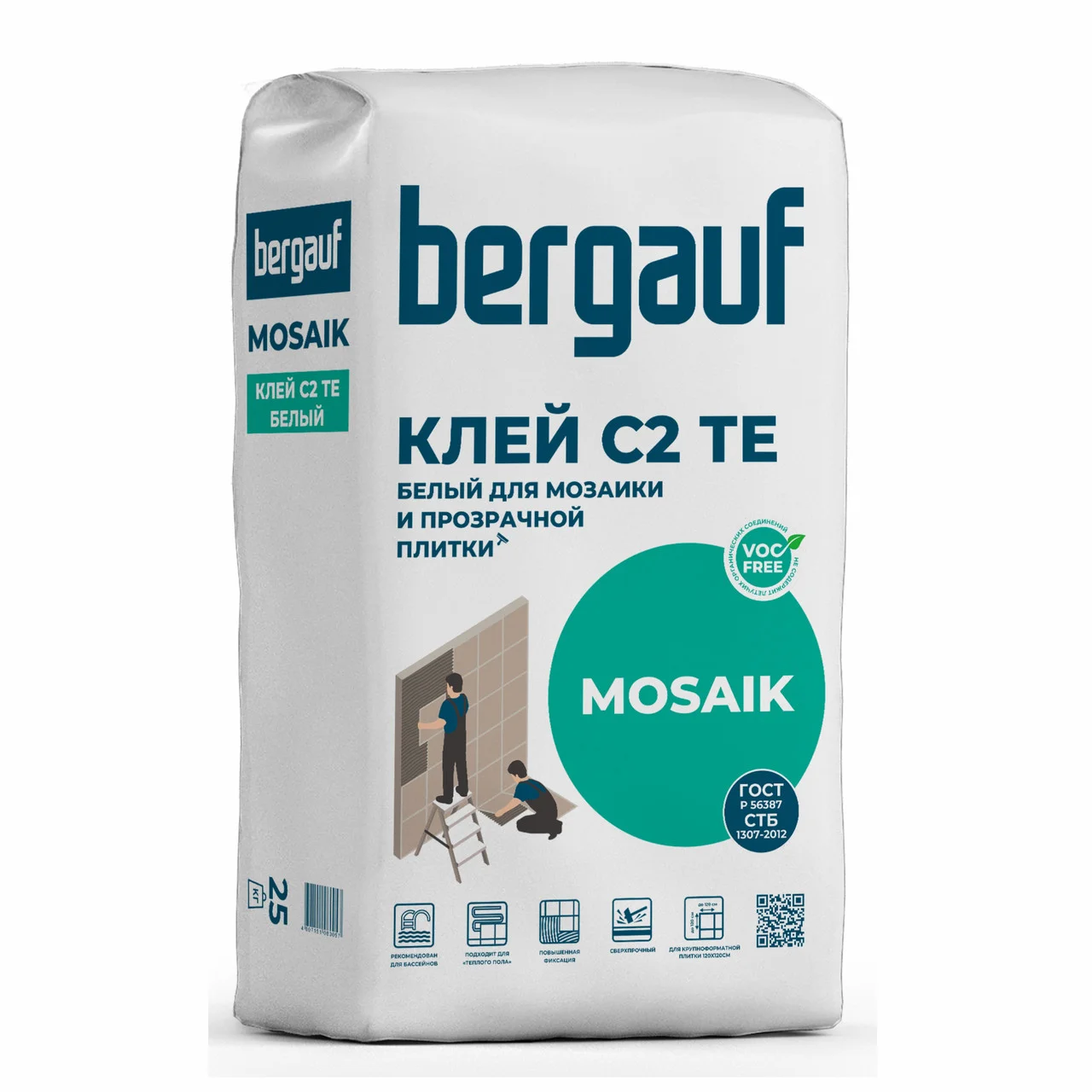 Клей для плитки BERGAUF Mosaik 25кг/0322
