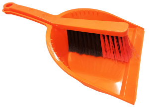 Щетка-сметка и совок с резинкой СТАНДАРТ оранжевый/М5173