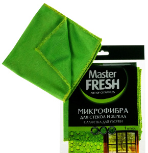 Салфетка Master FRESH МИКРОФИБРА для стекол и зеркал 30*30 / 6776