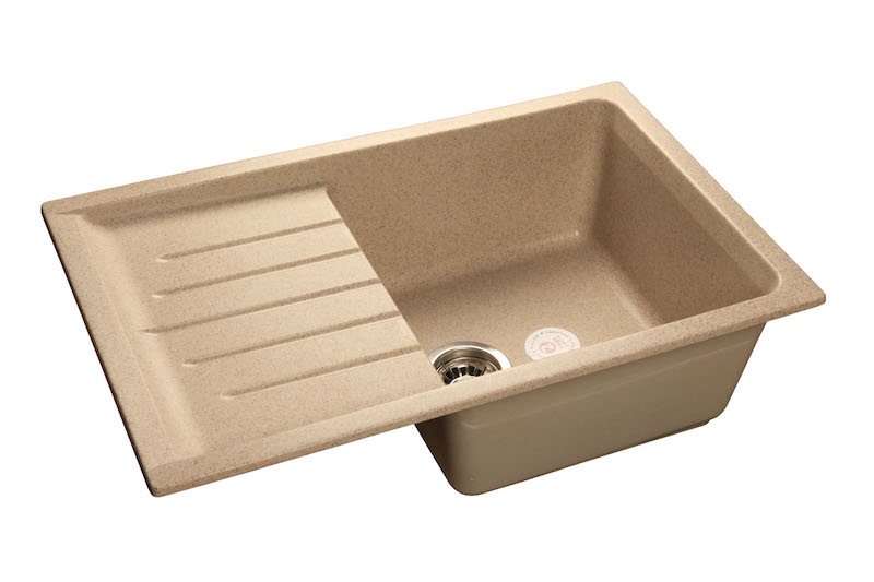 Мойка мрамор ЭКО-М М-7448 чаша+крыло 740*480мм песочный/474718