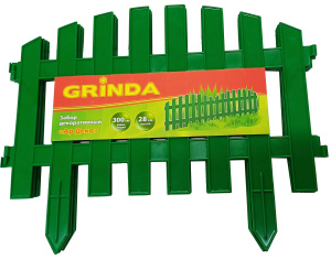 Забор декоративный GRINDA Ар Деко 28*300 см, зеленый /422203-G