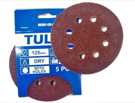 Диск шлифовальный универсальный TULEX 85201-125-120 на велкро основе, d 125мм Р120 (5шт)
