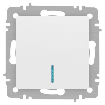 Выключатель Intro Accent 6-102-01с подсветкой 10А-250В IP20 СУ AL/CU белый/0661