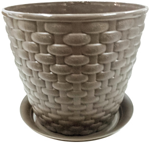 Кашпо Ротанг 4,7 л с поддоном в ассортименте/М3083