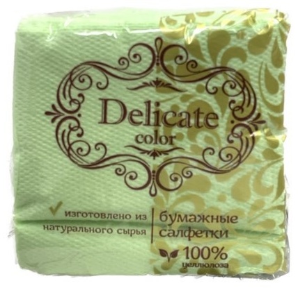 Салфетки Delicate, Цветные в ассортименте 100 шт