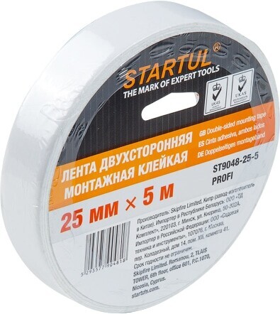 Лента двухсторонняя монтажная клейк. 19мм*5м STARTUL PROFI (ST9048-19-5)/0037