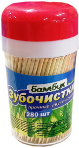 Зубочистки Бамбуковые Gloss, 280 шт в упаковке/3359