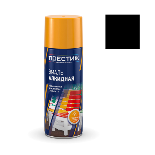 Эмаль алкидная универс. аэрозольная ПРЕСТИЖ черная глянц. 425мл /1032