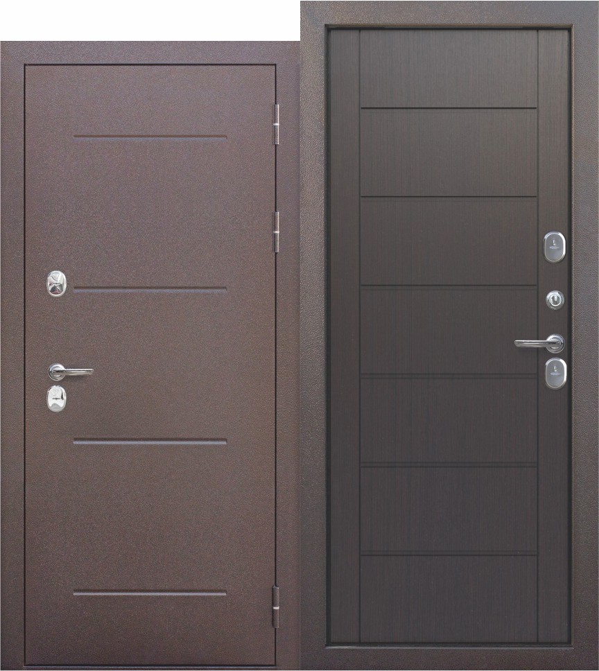 Дверь мет. ISOTERMA 11 см Медный антик Темный кипарис 860 мм левая /0716