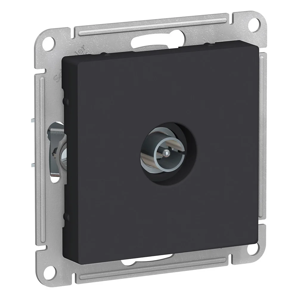 Розетка TV Atlas Design коннектор механизм КАРБОН SE ATN001093