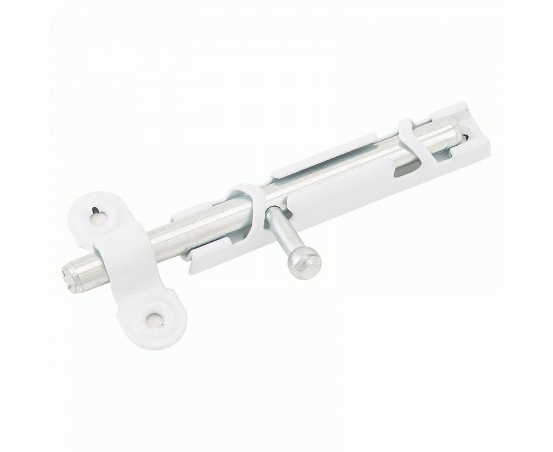 Шпингалет ЗТ Ц.Д. белый полимер L=90мм Кунгур/3213