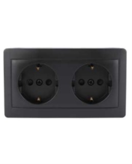 Розетка 2-я с/з черная 8007-52 KANSO TEKLED Electric/303-03090
