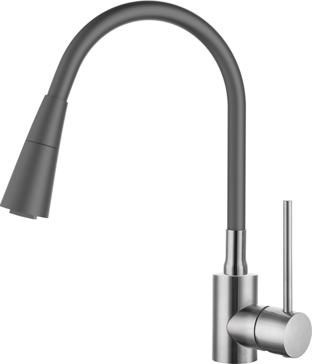 Смеситель DA 4-4-DG DAIVA кухня гибкий черный/матовое золото/7403