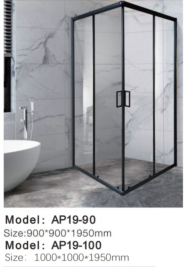 Душевое ограждение APPOLO 900*900*1950 прозрачное стекло 8 мм. (8AP87B-9)(С)/235973