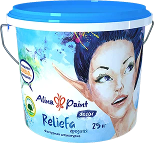 Декоративная штукатурка Alina Paint Reliefa (среднезернистая) 15 кг