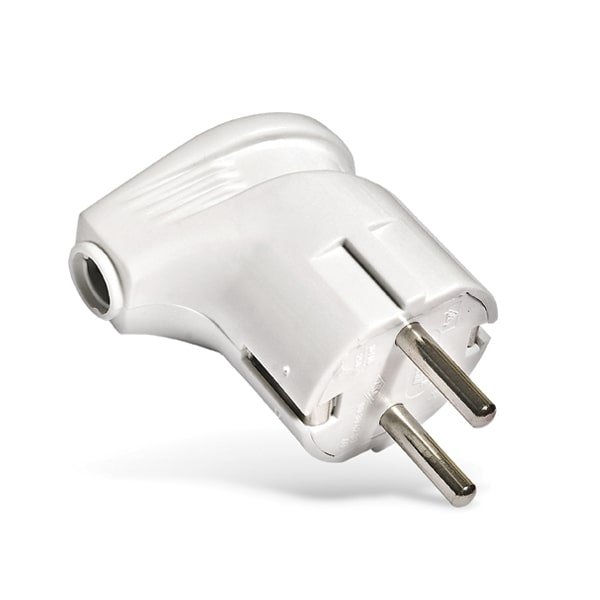 Вилка угловая 2207 с/з белая 16А 250V TEKLED/410-03106