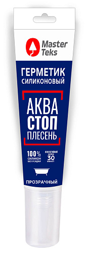 Герметик силиконовый MasterTeks акваСТОПплесень 80мл прозрачный/2224