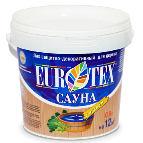 Лак для защиты дерева EUROTEX-Сауна 0,9л/0762