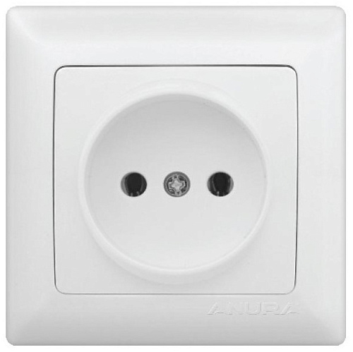 Розетка ANURA 1м СП с/з белая /АЕ01107U