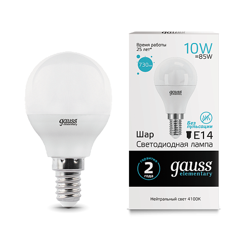 Лампа Gauss LED Elementary Globe 10W E14 4100K/1272
