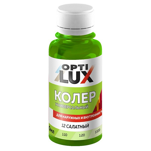 Колеровочная паста ОПТИЛЮКС №12 салатный 100мл/14550