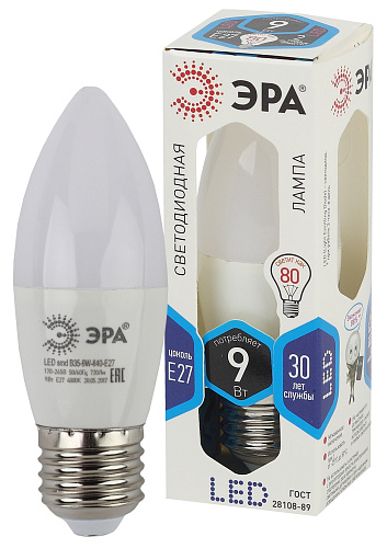 Лампа LED ЭРА В35-9W-840-Е27 6719