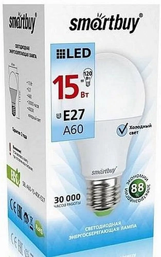 Лампа LED Smartbuy-A60-15W/4000/E27 /3520