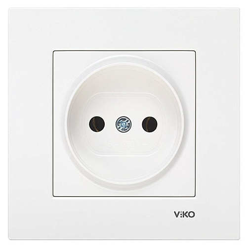 Розетка VIKO одинарная б/з белая KARRE 90960007