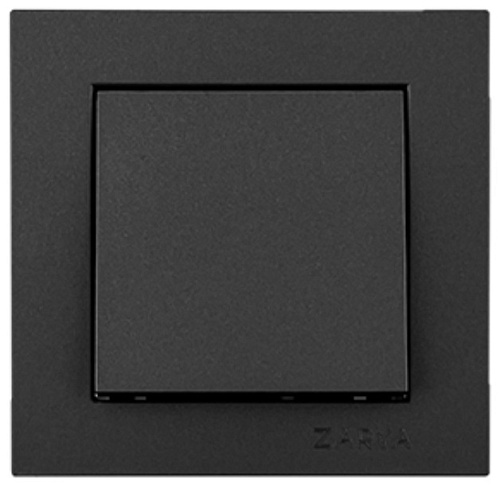 Переключатель ЗАРЯ ВТ-01 черный soft-touch /4855